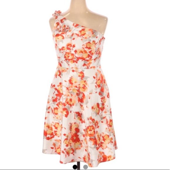 Tahari Dresses & Skirts - Tahari ASL One Shoulder Floral Dress Size 16